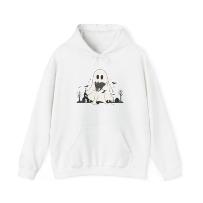 Ghost & Cat Halloween Hoodie | Fun & Cozy Style