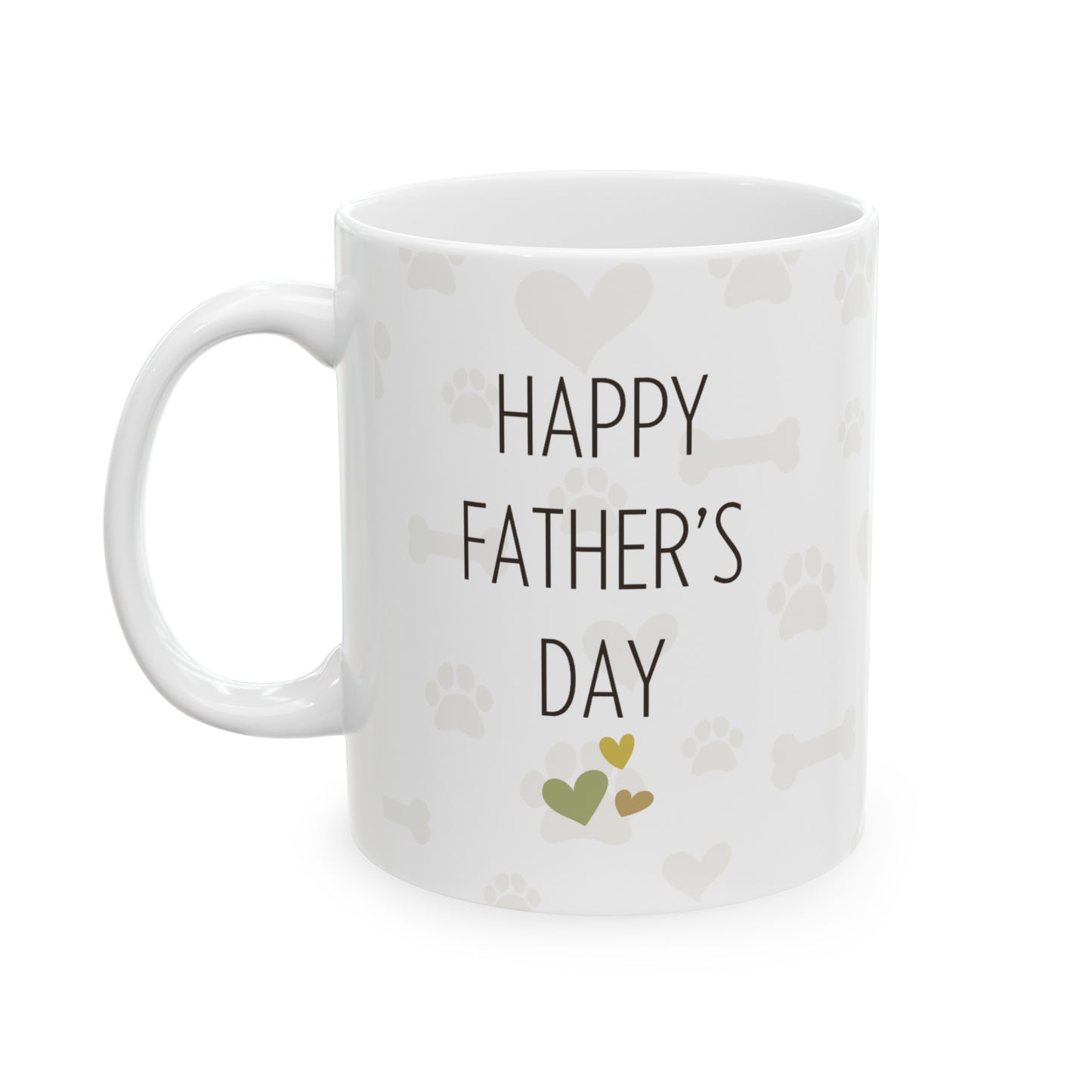 Custom Fathers Day Ceramic Mug, 11oz with Pet's and Kids Photo.