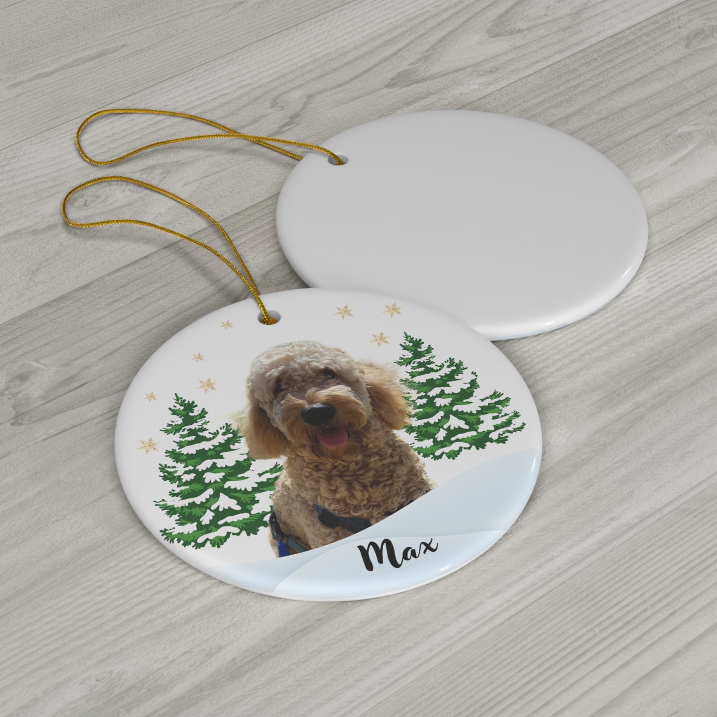 Personalized Ceramic Christmas Ornament with Pet Photo – Special Gift for Pet Owners