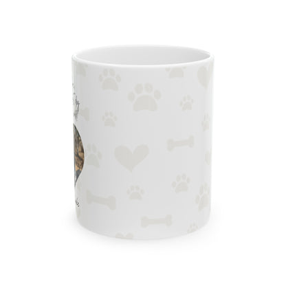 Custom Dear Mom Ceramic Mug 11oz with Pet's Photo and Name.