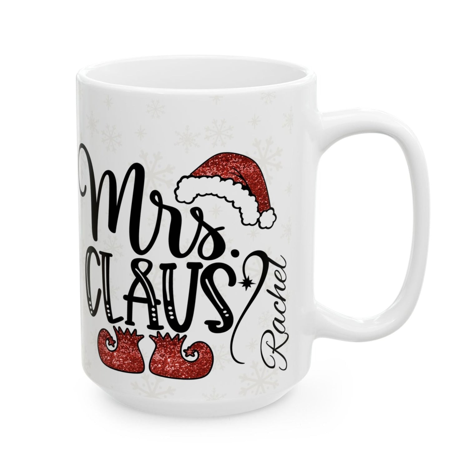 Personalized "Mrs. Claus" Ceramic Mug - 15 oz Holiday Gift