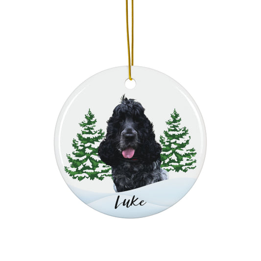 Custom Ceramic Christmas Ornament with Pet Photo – Personalized Holiday Decor Gift