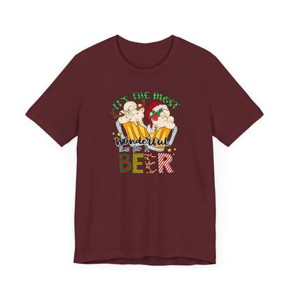 Funny Christmas T-Shirt | "It's the most wonderful time for a beer"