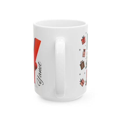 Festive 15 oz Ceramic Mug - Custom Holiday Gift Idea