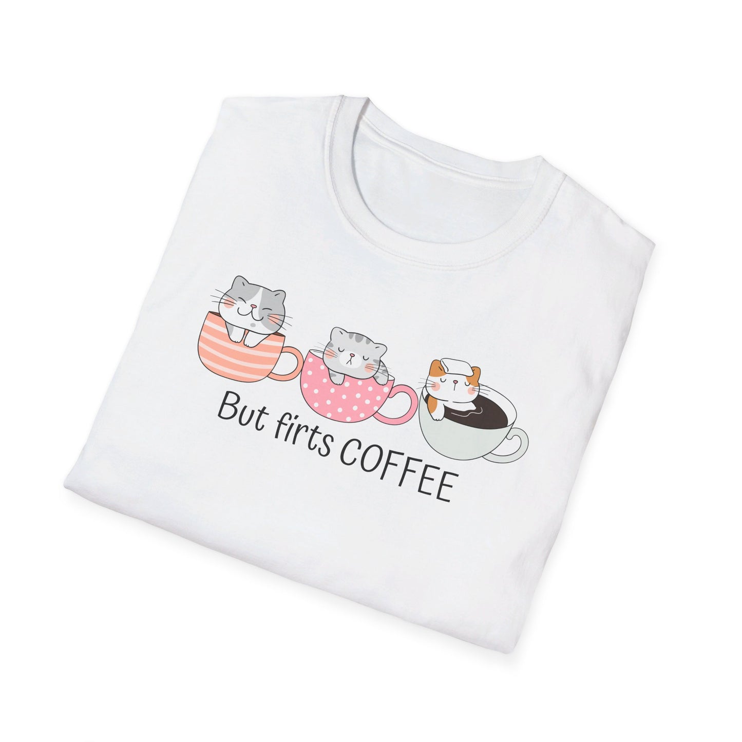 But First Coffee and Cats T-Shirt. Perfect Gift for Cat Lovers