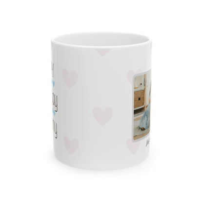 Custom Happy Birthday Mommy Ceramic Mug with photo, 11oz