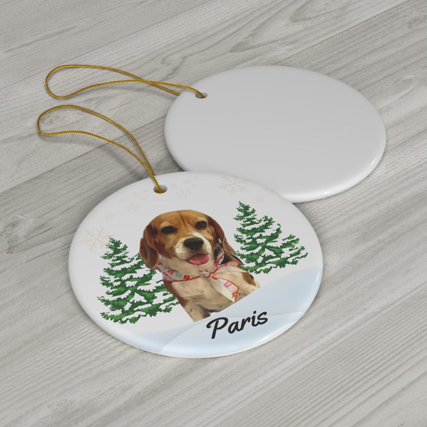 Personalized Ceramic Christmas Ornament with Pet Photo – Perfect Gift for Pet Lovers