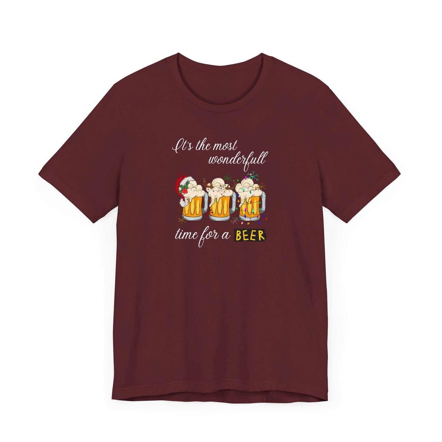 Festive & Funny Christmas T-Shirt | "It's the Most Wonderful Time for a Beer"