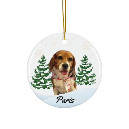 Personalized Ceramic Christmas Ornament with Pet Photo – Perfect Gift for Pet Lovers