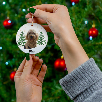 Personalized Ceramic Christmas Ornament with Pet Photo – Special Gift for Pet Owners