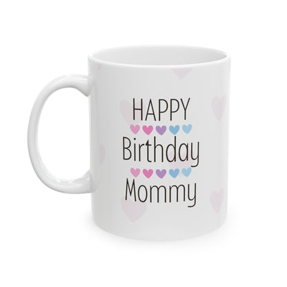 Custom Happy Birthday Mommy Ceramic Mug with photo, 11oz