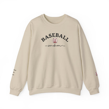 Custom Baseball Mom Sweaters with Children's Names on the Sleeves