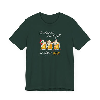 Festive & Funny Christmas T-Shirt | "It's the Most Wonderful Time for a Beer"