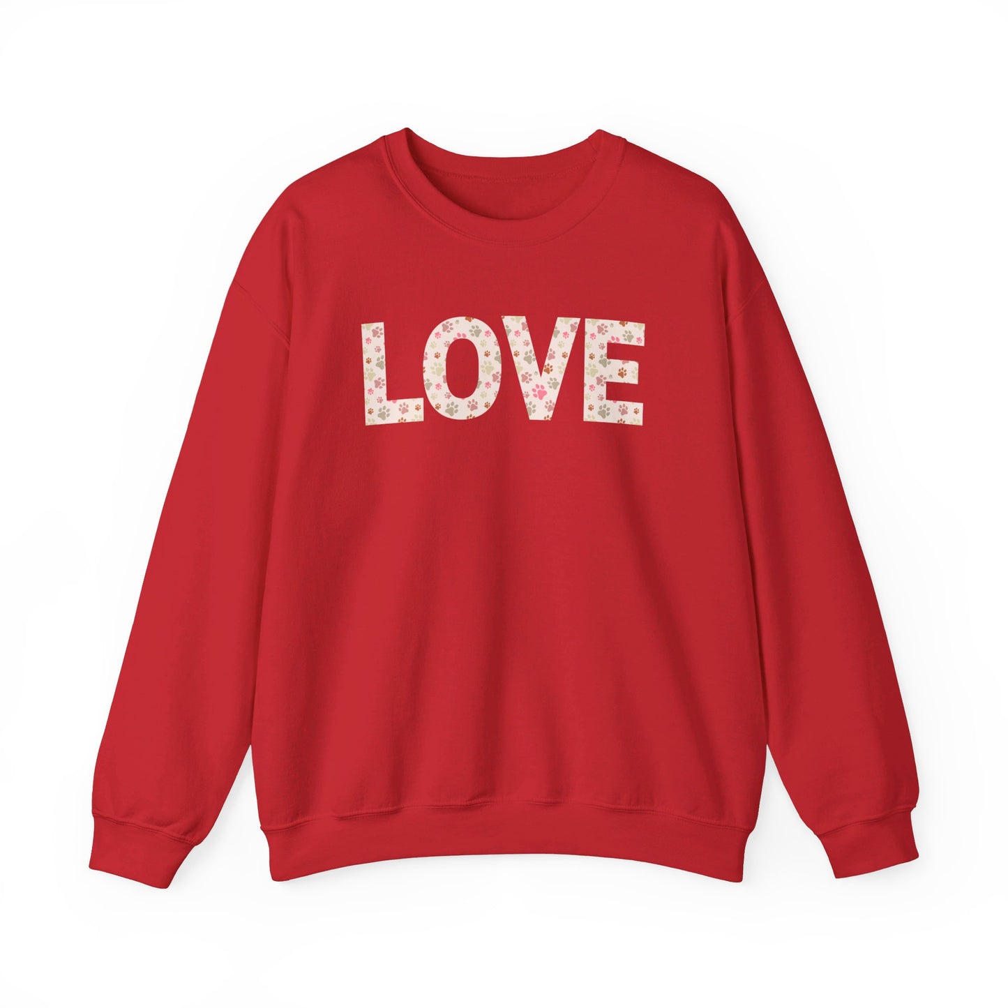 "LOVE" Dog Paw Print Sweater.