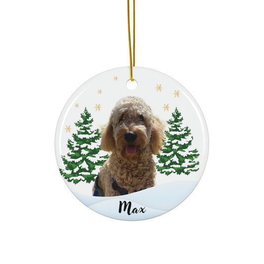 Personalized Ceramic Christmas Ornament with Pet Photo – Special Gift for Pet Owners