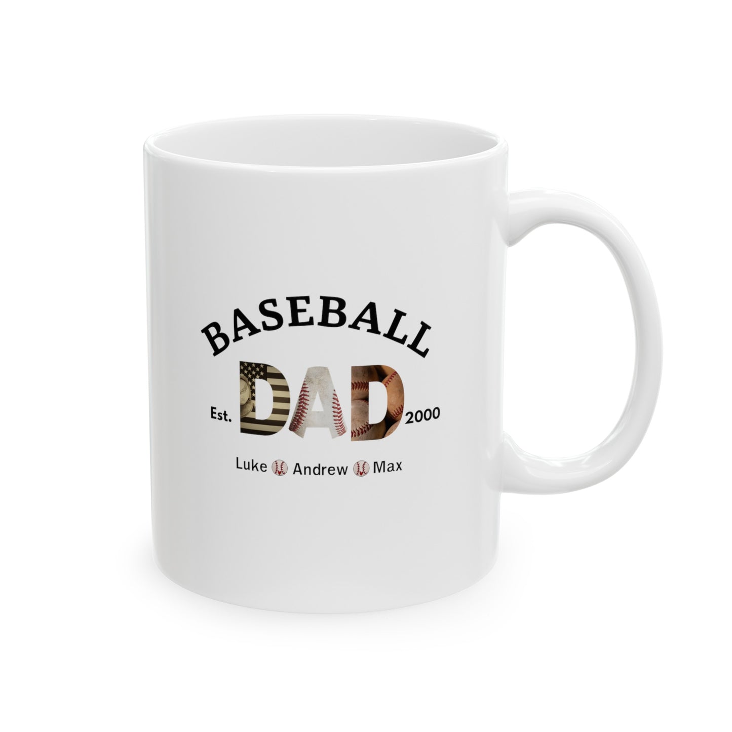 Custom Baseball Dad Ceramic Mug 11oz