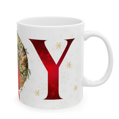 Personalized Christmas Mug with Photo & "JOY" Design