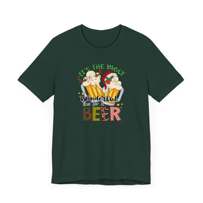 Funny Christmas T-Shirt | "It's the most wonderful time for a beer"