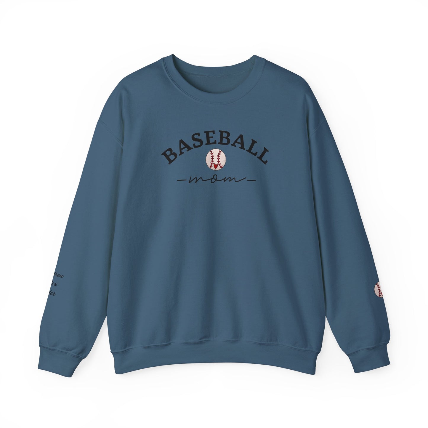 Custom Baseball Mom Sweaters with Children's Names on the Sleeves