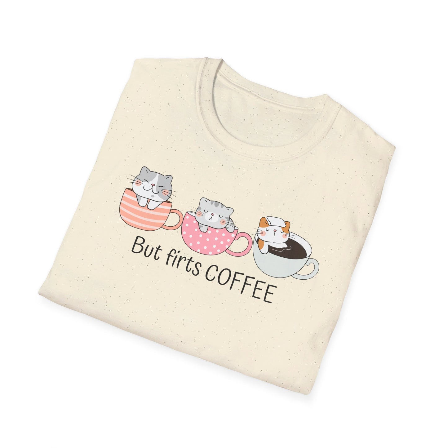 But First Coffee and Cats T-Shirt. Perfect Gift for Cat Lovers