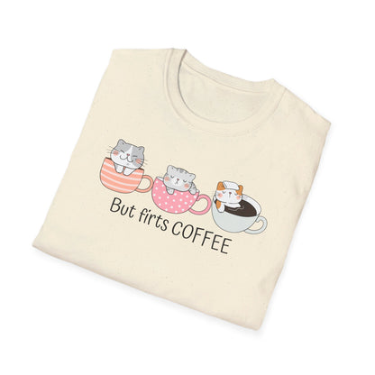 But First Coffee and Cats T-Shirt. Perfect Gift for Cat Lovers