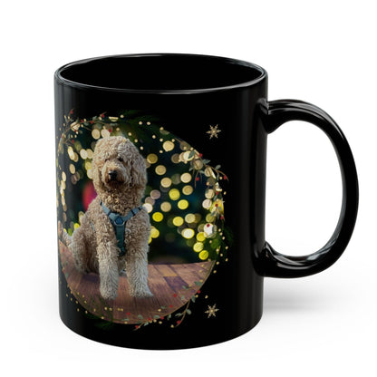 Personalized Christmas Black Mug with Pet Photo