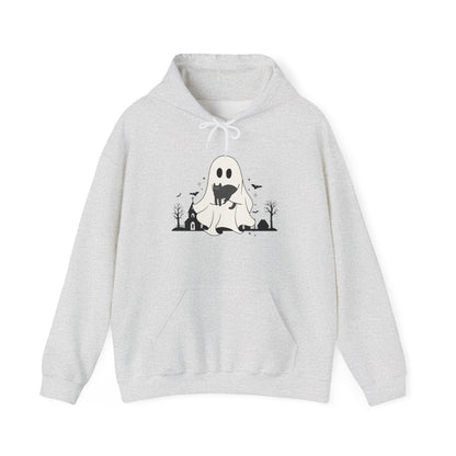 Ghost & Cat Halloween Hoodie | Fun & Cozy Style