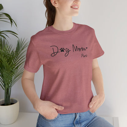 Custom Dog Mom with Pet's Name T-shirt