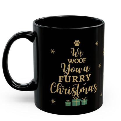 Personalized Christmas Black Mug with Pet Photo