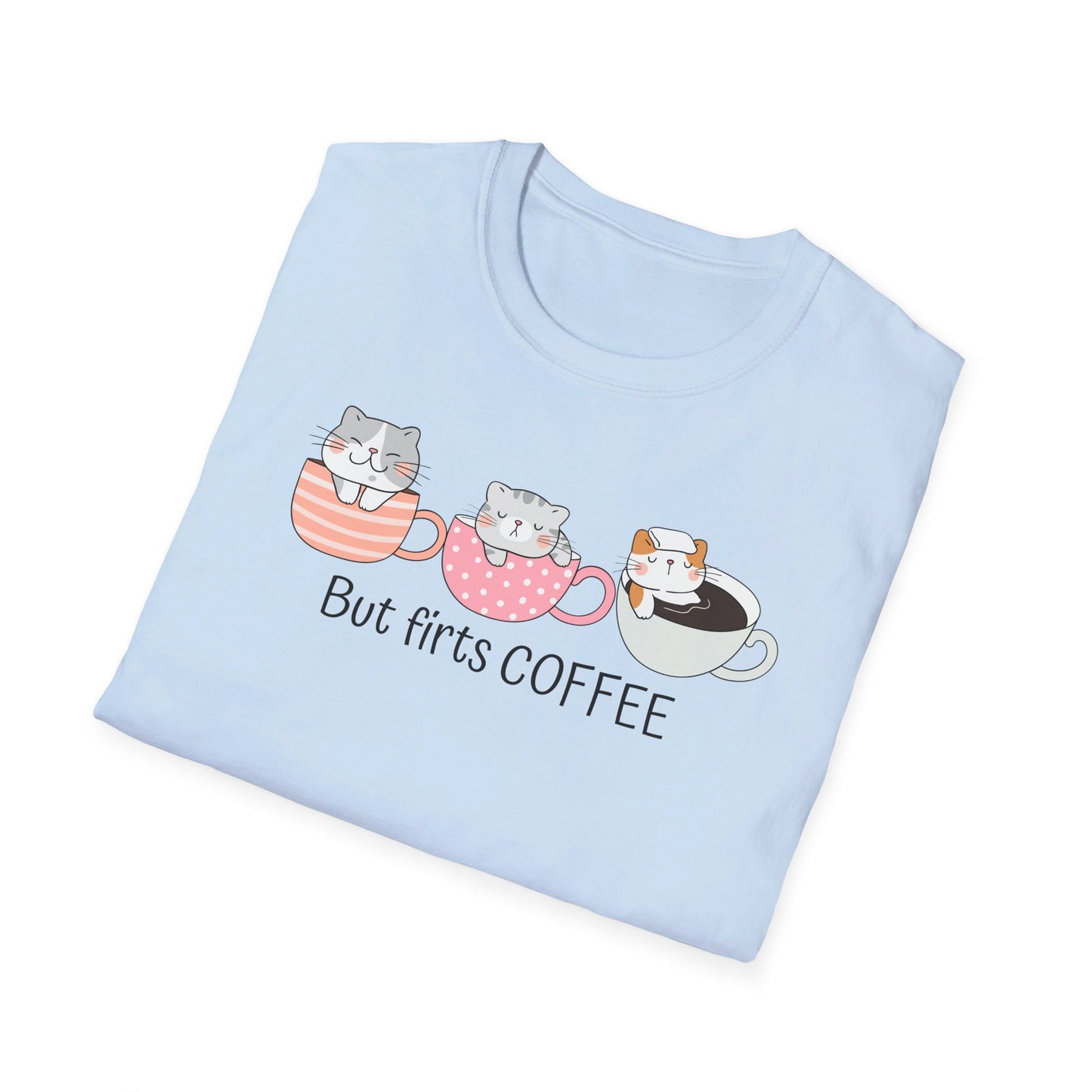 But First Coffee and Cats T-Shirt. Perfect Gift for Cat Lovers