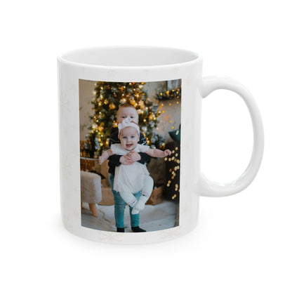 Personalized Christmas Mug with Kids' Photo. Adorable White Ceramic 11oz