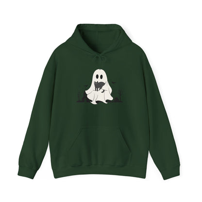 Ghost & Cat Halloween Hoodie | Fun & Cozy Style