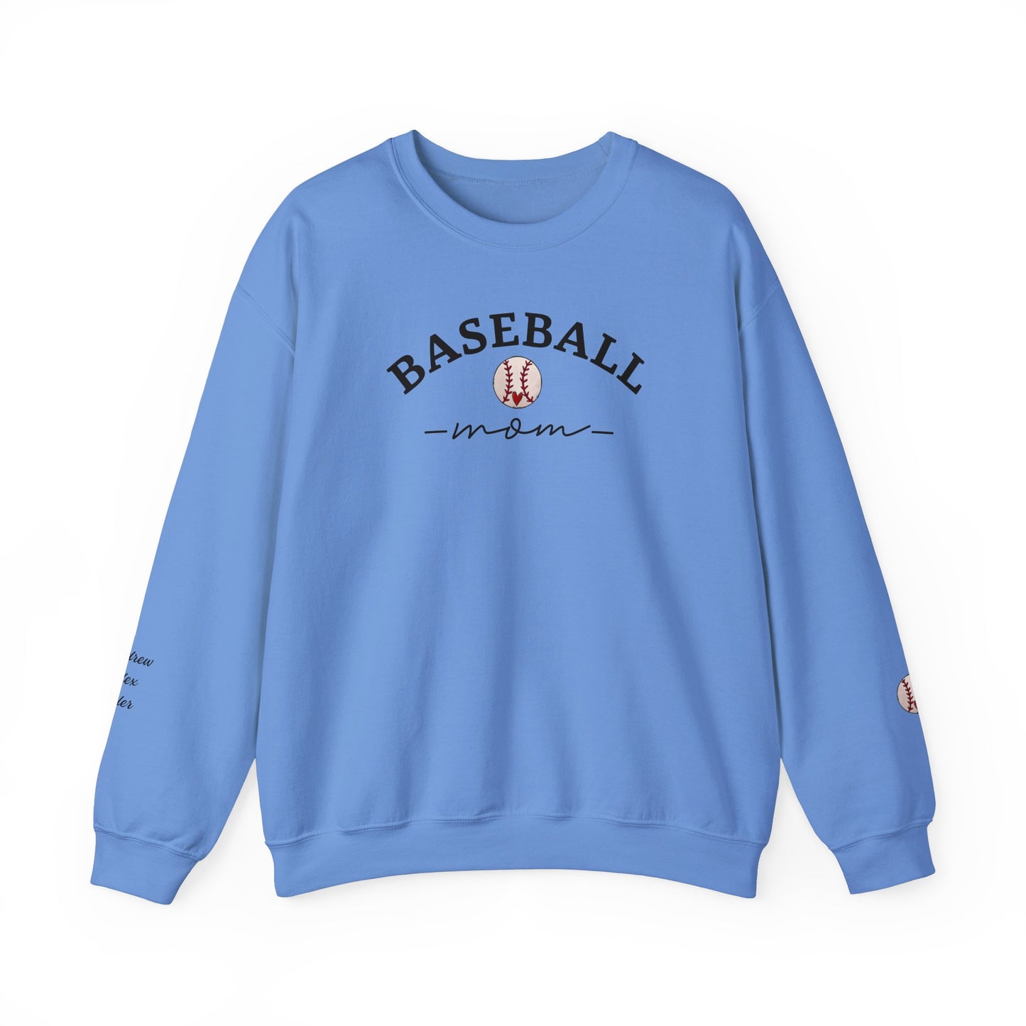 Custom Baseball Mom Sweaters with Children's Names on the Sleeves