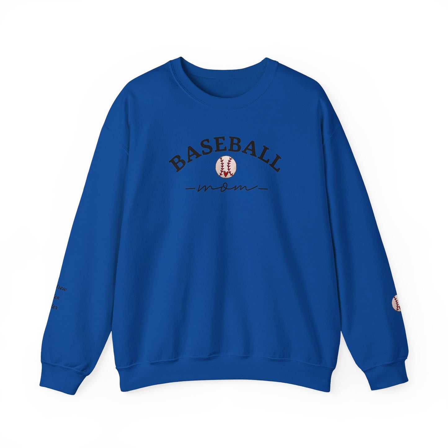 Custom Baseball Mom Sweaters with Children's Names on the Sleeves