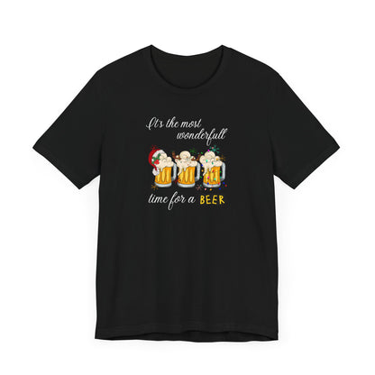 Festive & Funny Christmas T-Shirt | "It's the Most Wonderful Time for a Beer"