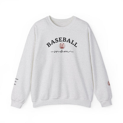 Custom Baseball Mom Sweaters with Children's Names on the Sleeves