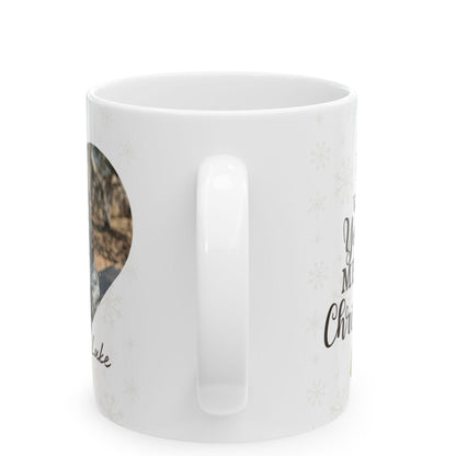 Custom Christmas Mug with Pet Photo. 11oz Ceramic White