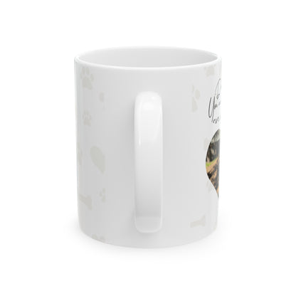 Custom Dear Mom Ceramic Mug 11oz with Pet's Photo and Name.