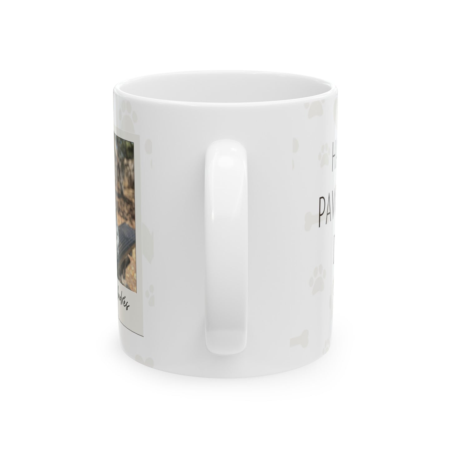 Custom Pawthers' Day Ceramic Mug, 11oz with Pet's Photo.