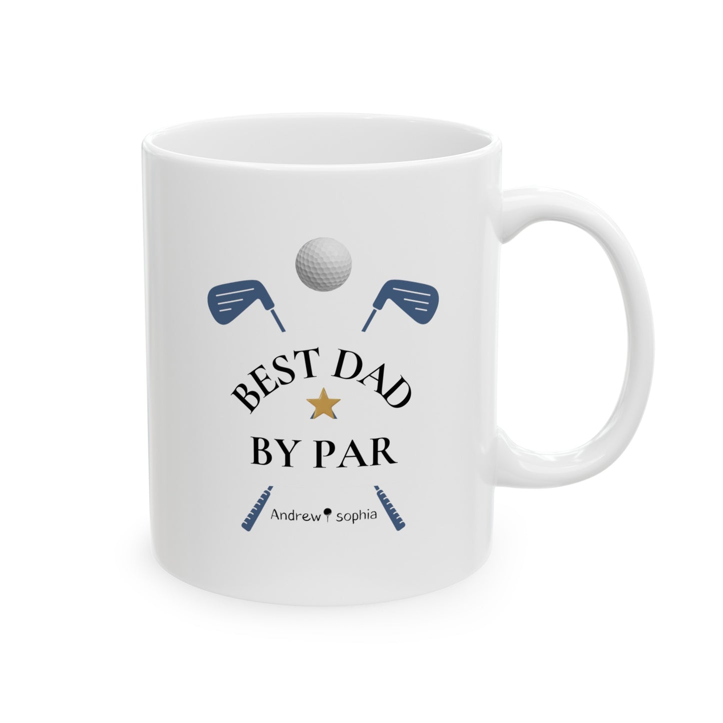 Custom Best Dad Golf Ceramic Mug 11oz.