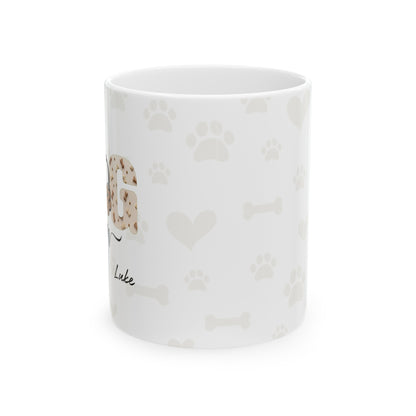 Custom Dog Mom Ceramic Mug 11oz with Pet's Name.