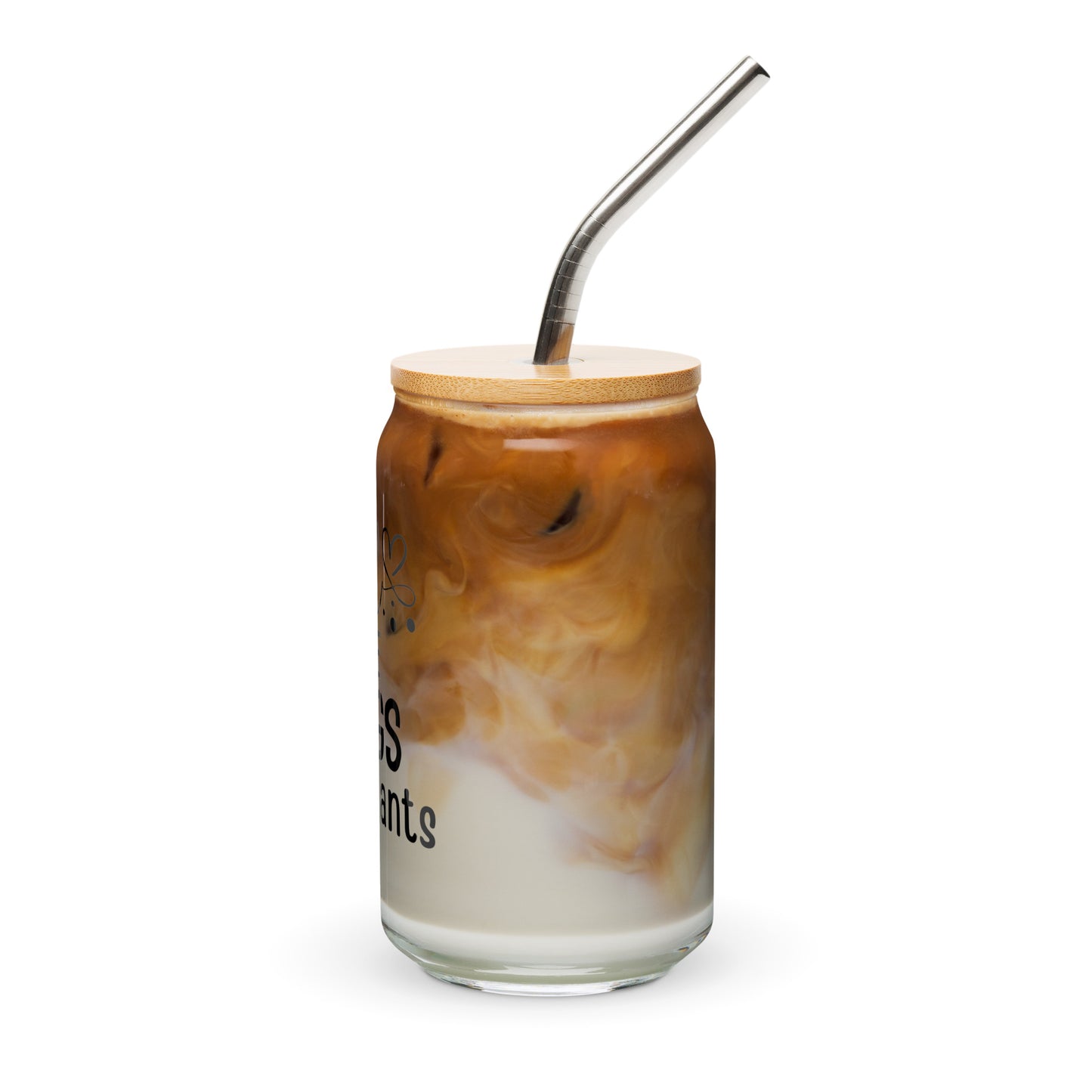 Iced Coffee Can-Style Glass whit Metal Straw Perfect for Dog Lovers