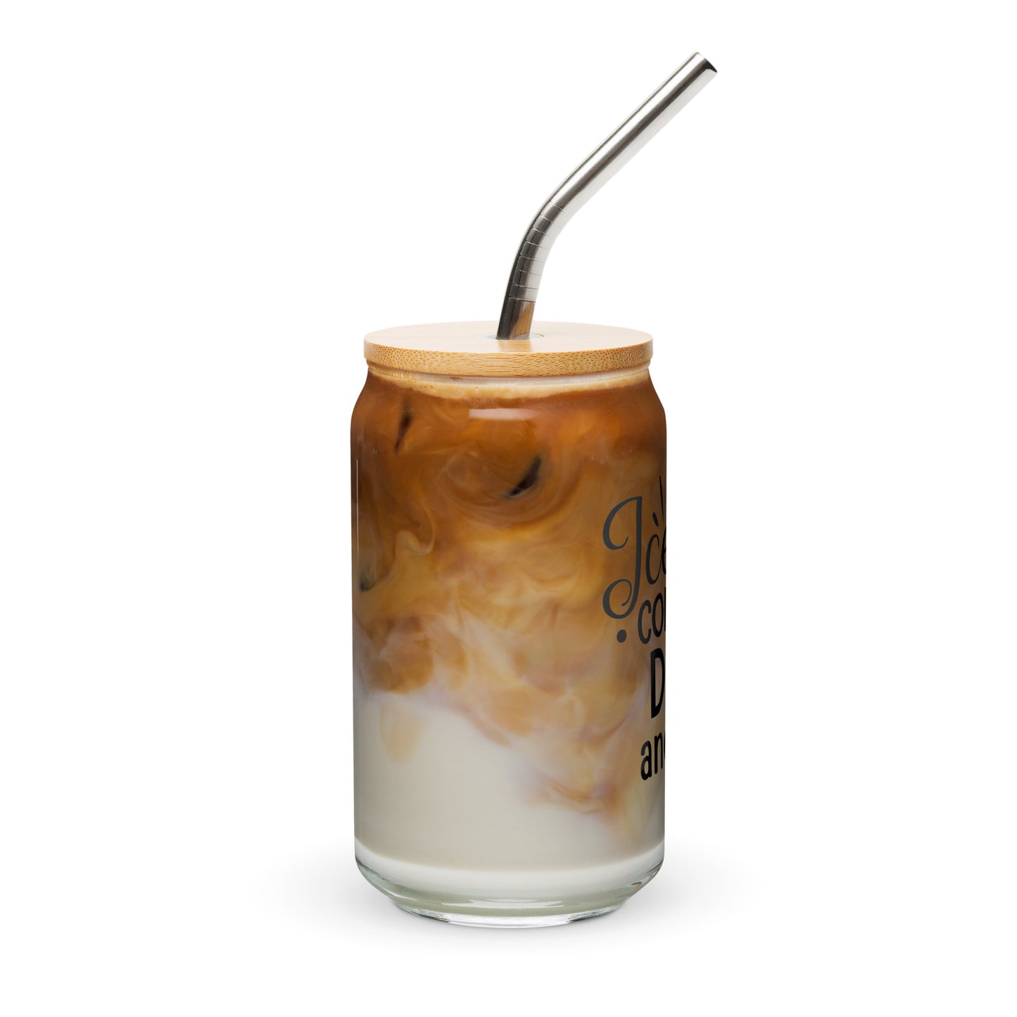 Iced Coffee Can-Style Glass whit Metal Straw Perfect for Dog Lovers