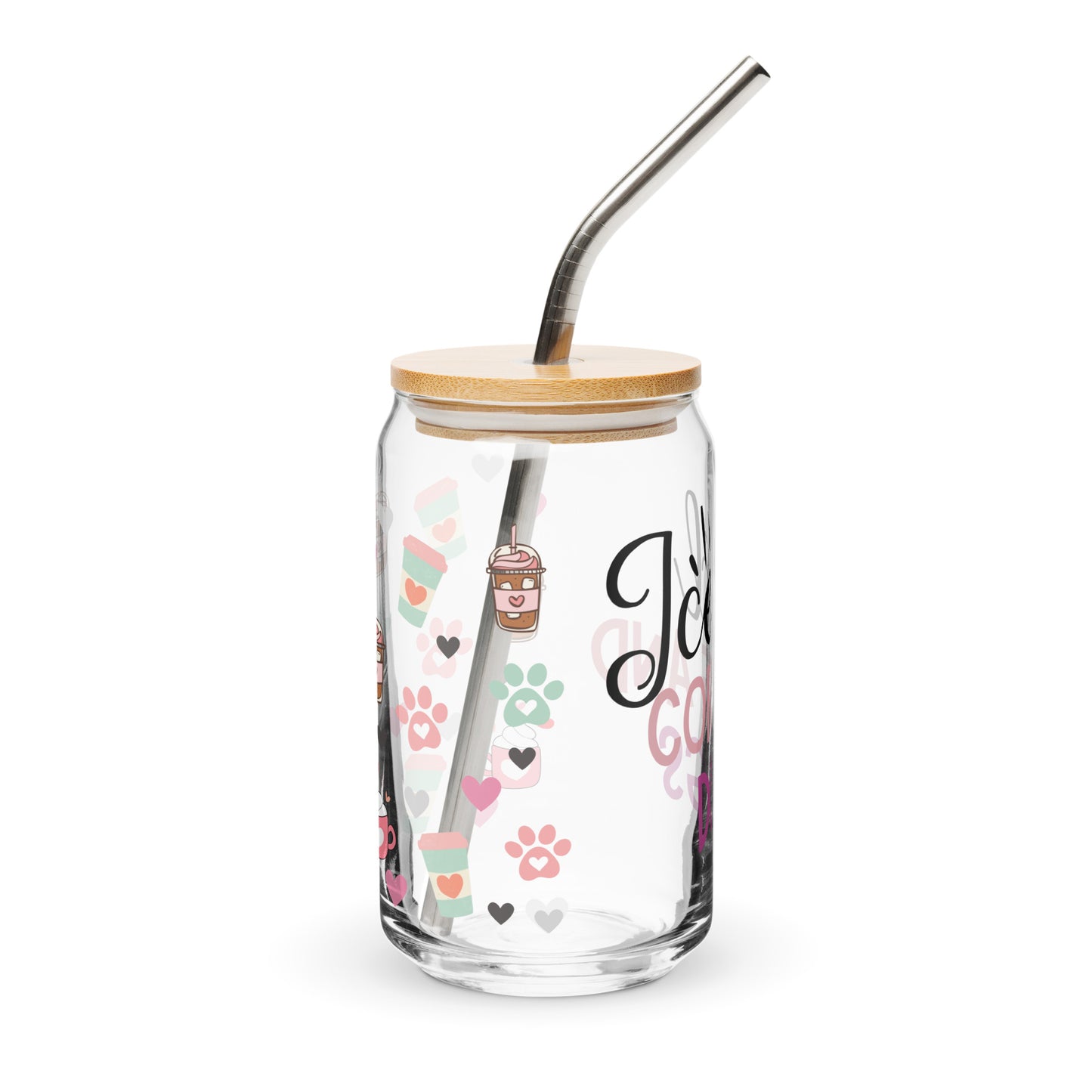 Iced Coffee Can-Style Glass. Perfect for Dog Lovers