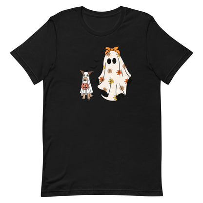 Ghost & Dog Trick-or-Treat T-Shirt – Fun Halloween Design