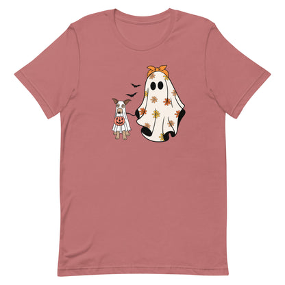 Ghost & Dog Trick-or-Treat T-Shirt – Fun Halloween Design