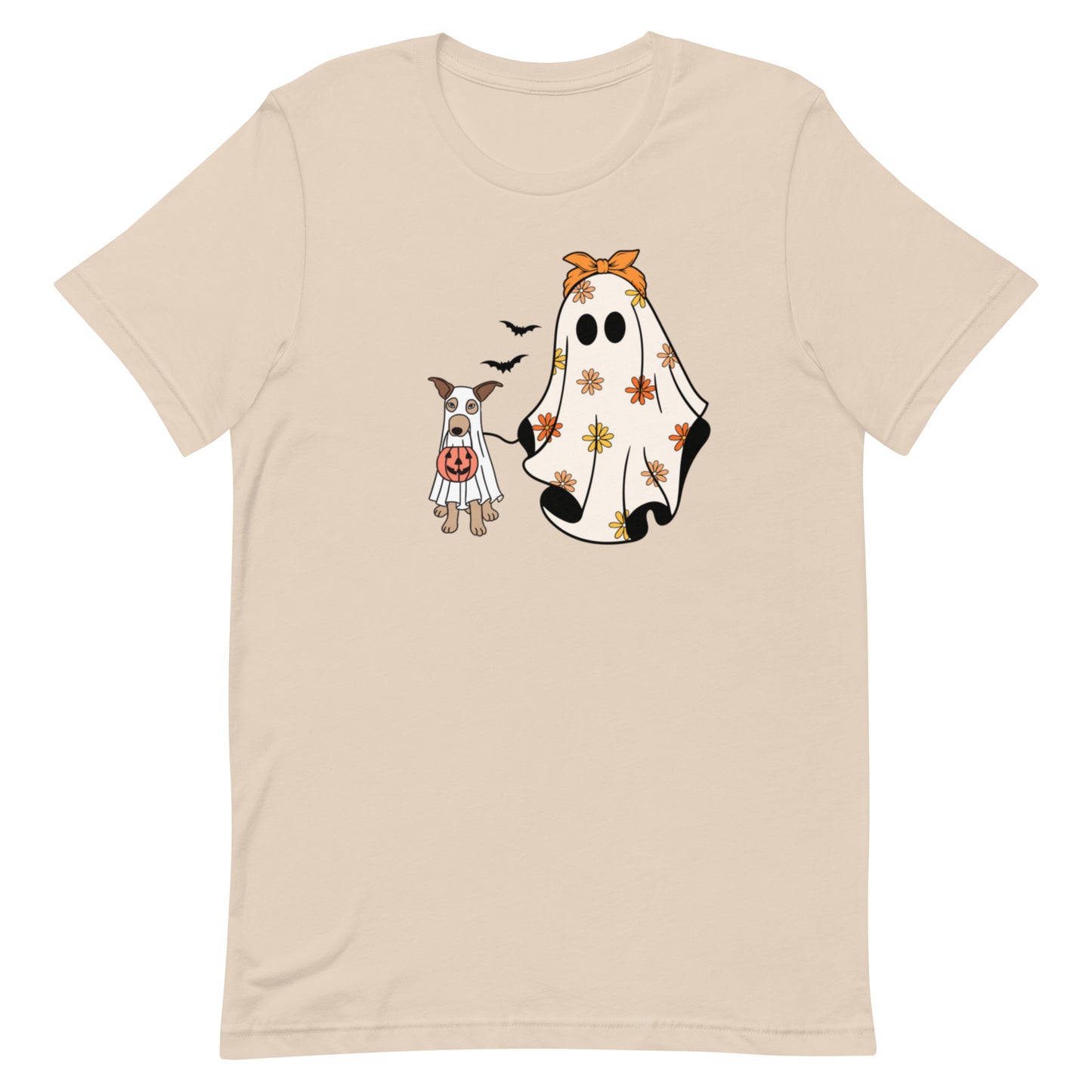 Ghost & Dog Trick-or-Treat T-Shirt – Fun Halloween Design