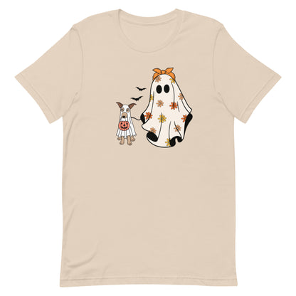 Ghost & Dog Trick-or-Treat T-Shirt – Fun Halloween Design