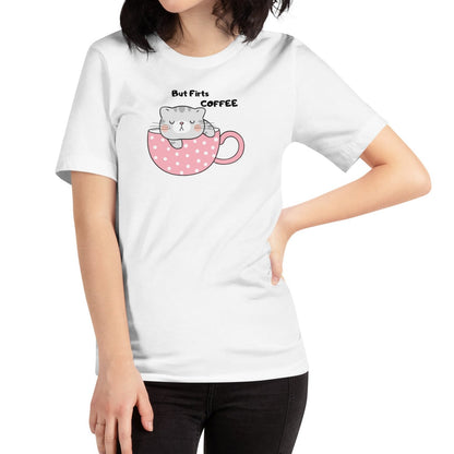 But First Coffee and Cat T-Shirt. Perfect for Cat Lovers