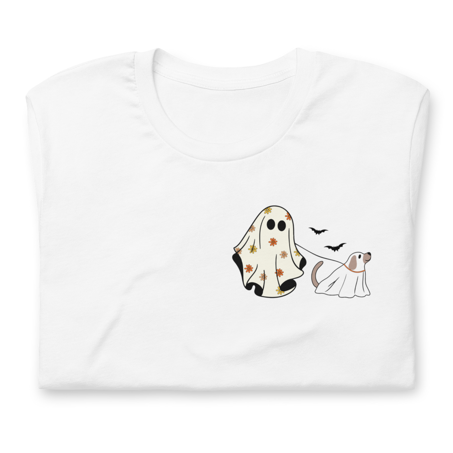 Halloween T-Shirt – Ghost & Dog Design for a Fun Gift